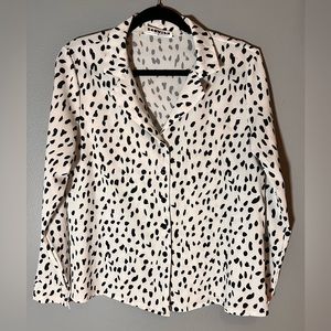 ECOWISH Dalmatian Sheer Blouse Sz M